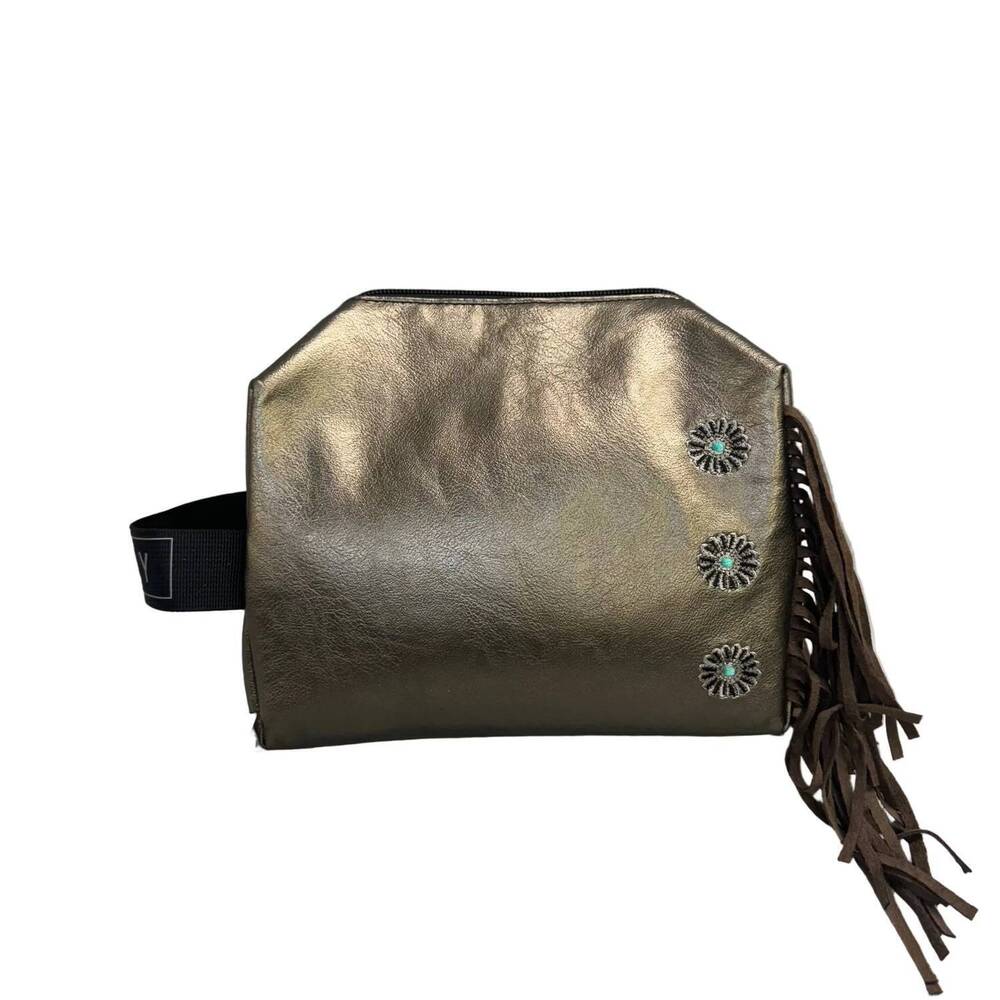 NEW 2FLYCO women's make up bag in gold